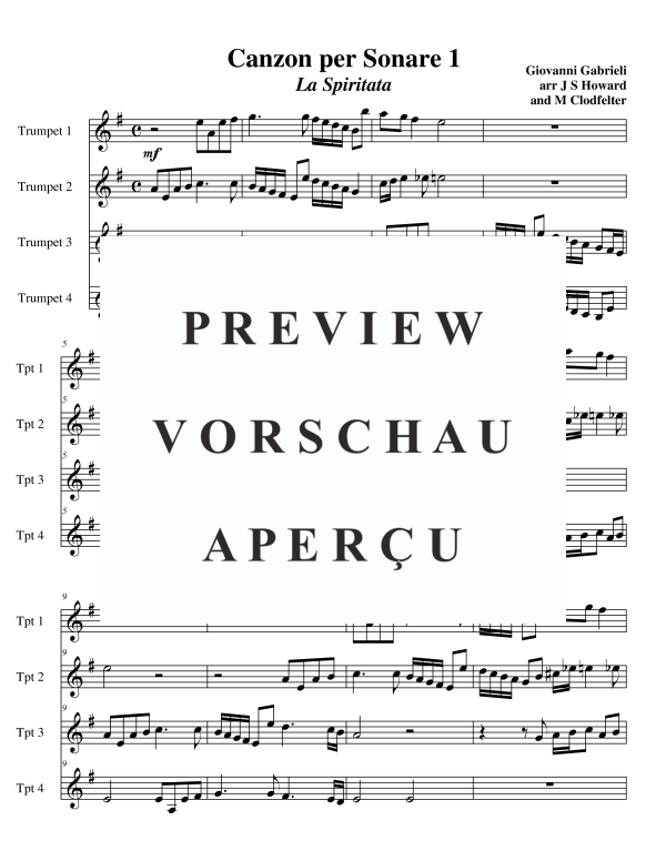 Product gallery: Page 3 of 10 Canzone per Sonare Nr. 1 - La Spiritata, , Trumpet Quartet