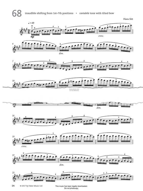 Produktgalerie: Seite 1 von 1 Study No.68 Cantabile (from '80 Graded Studies For Violin Book Two'), Hans Sitt, Violine