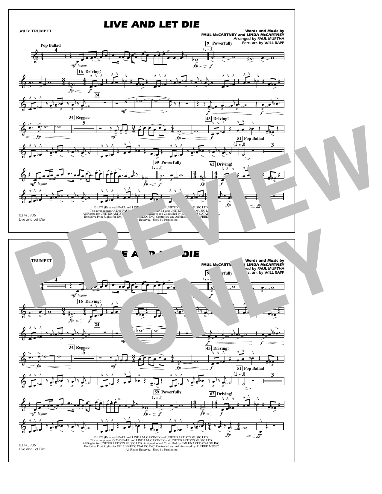 Product picture to: Live and Let Die - 3rd Bb Trumpet