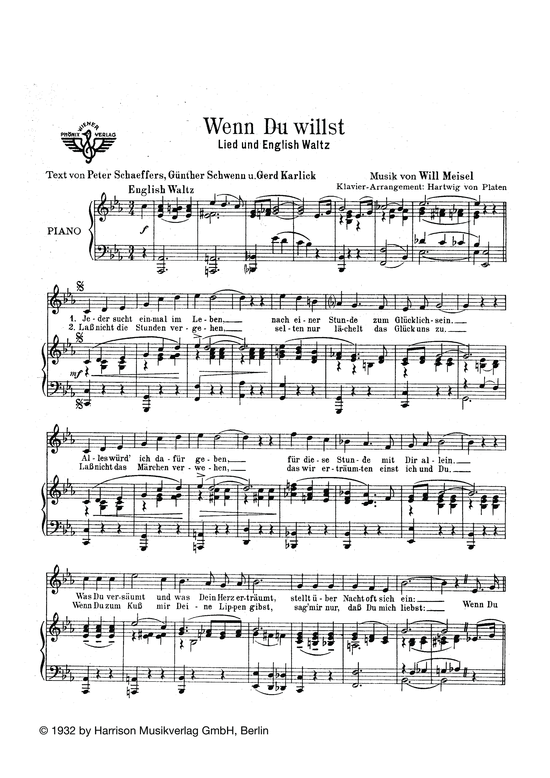 Produktbild zu: Wenn Du willstLied und English Waltz
