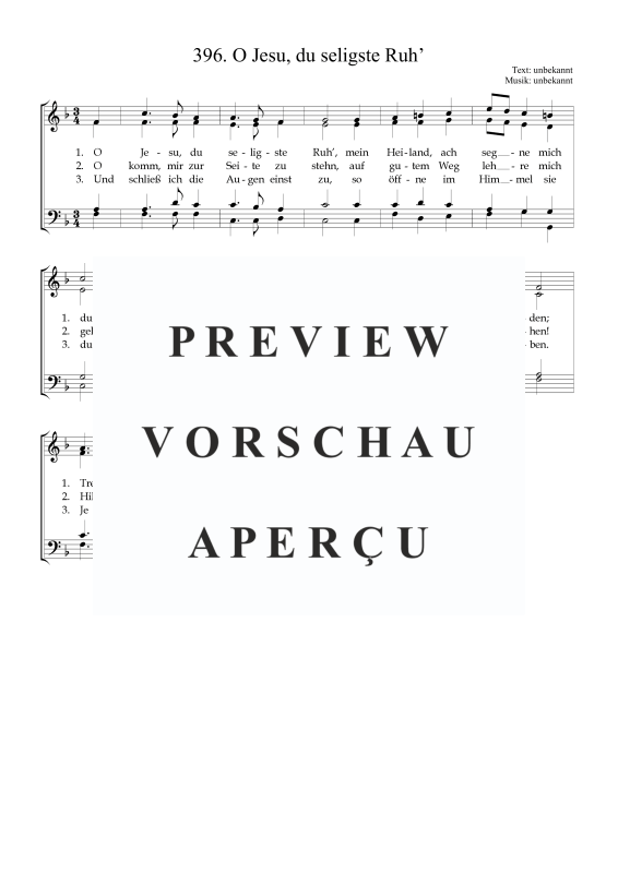 Product picture to: O Jesu, du seligste Ruh’Anonym um 1924