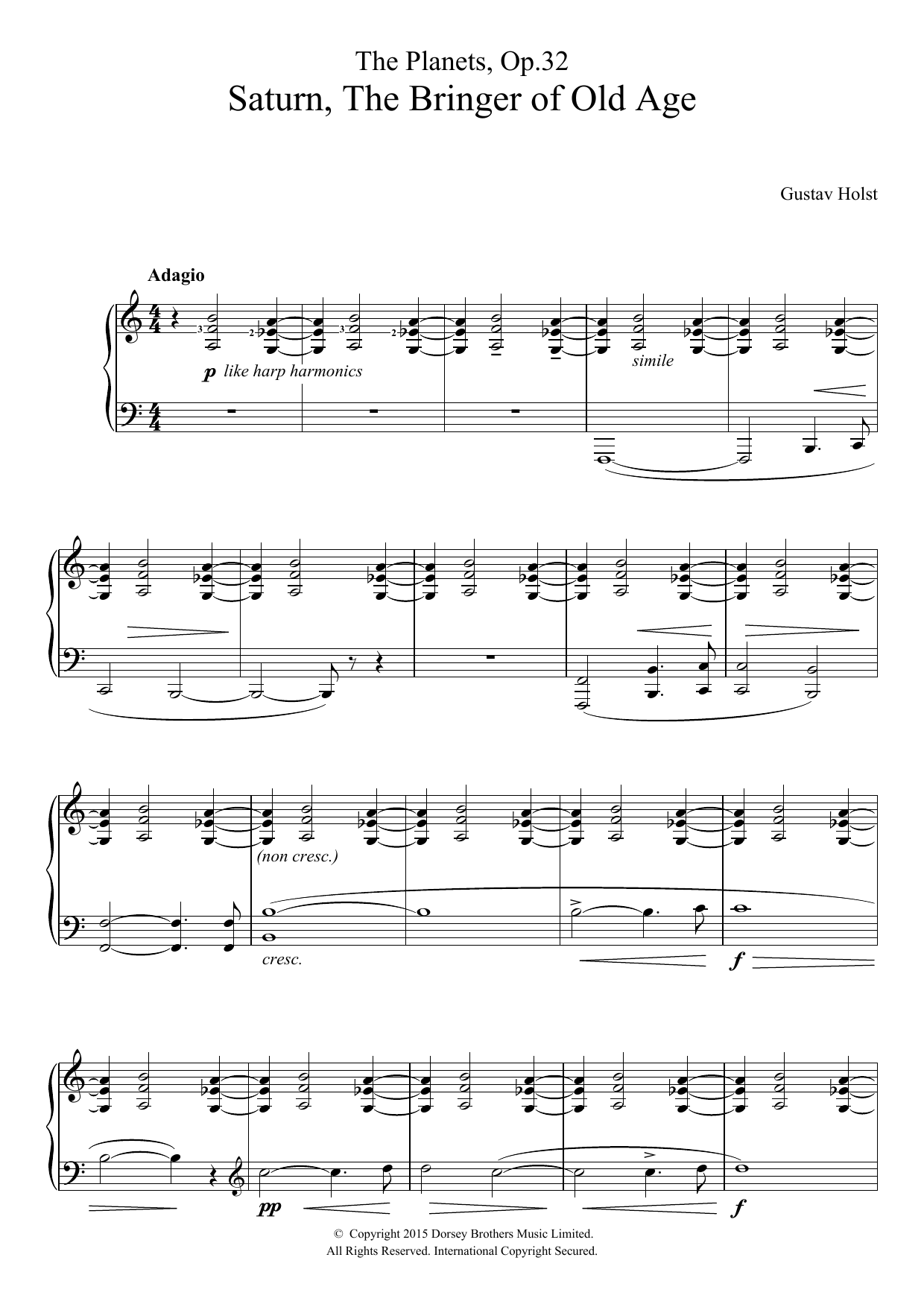 Product gallery: Page 1 of 1 The Planets, Op. 32 - Saturn, the Bringer of Old Age, Gustav Holst
