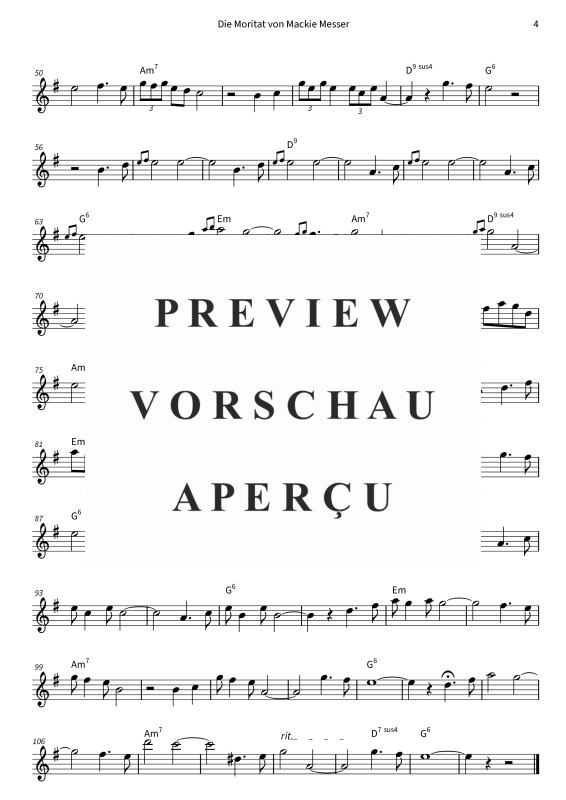 gallery: Die Moritat von Mackie Messer, , (Alt-Saxophon Solo & Akkorde - Leadsheet)