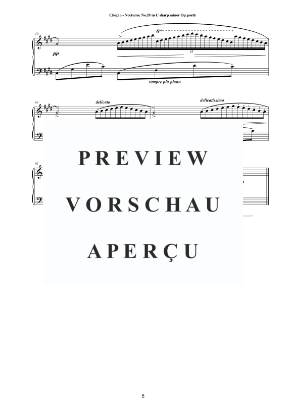 Produktgalerie: Seite 6 von 6 Nocturne Nr. 20 Cis-Moll op. posth., , Klavier Solo