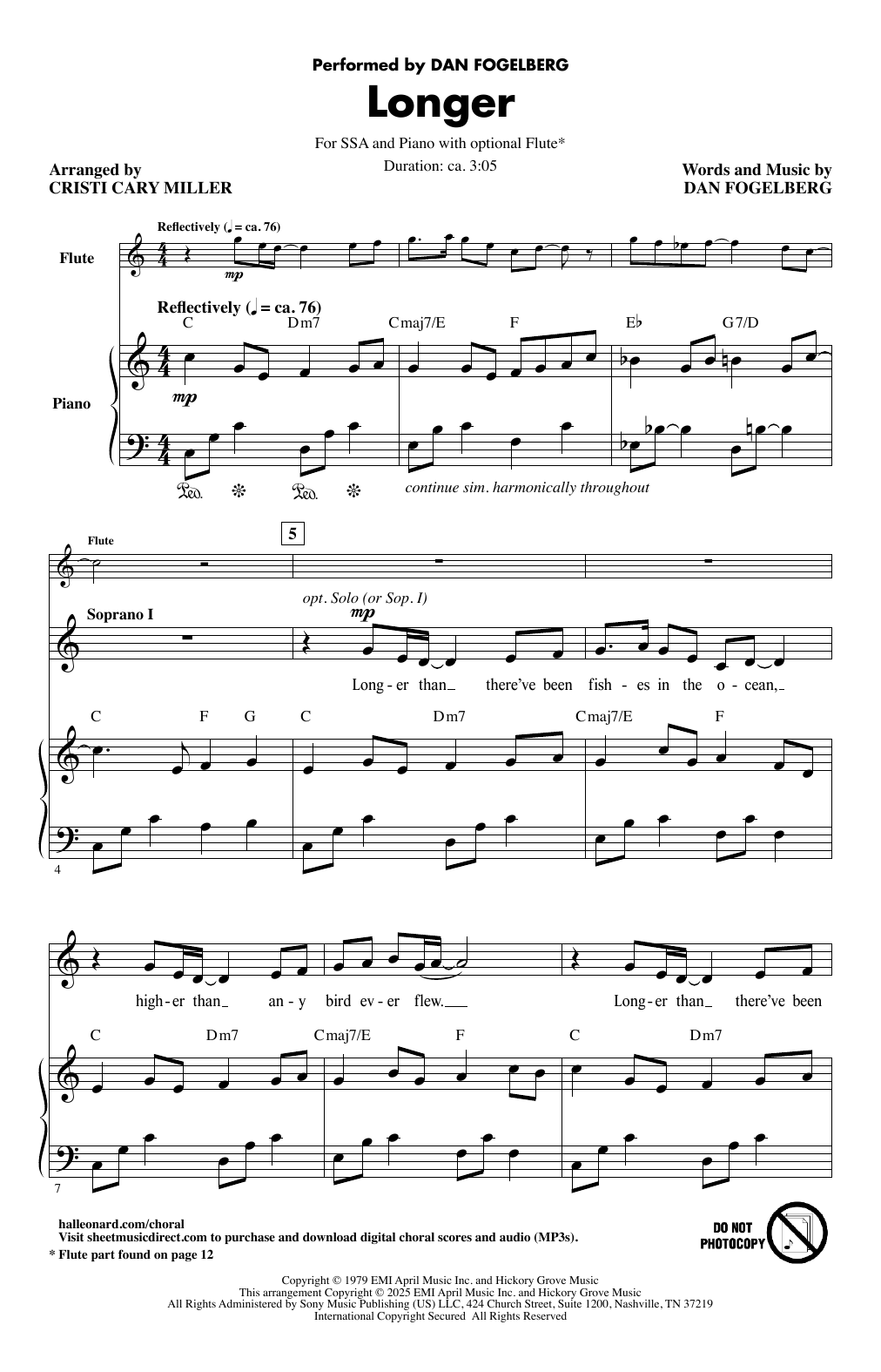 Produktgalerie: Seite 1 von 1 Longer (arr. Cristi Cary Miller), Dan Fogelberg, Chor