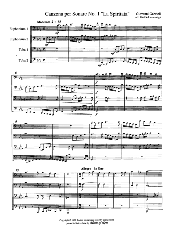Produktgalerie: Seite 1 von 10 Canzona per Sonare No. 1, "La Spiritata", , Tuba Quartett EETT