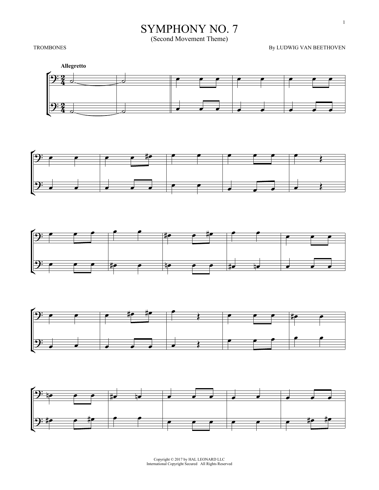 Product gallery: Page 1 of 1 Symphony No. 7 In A Major, Second Movement (Allegretto), Ludwig Van Beethoven