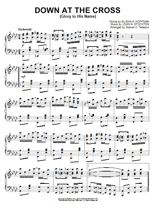 Product gallery: Page 1 of 1 Down At The Cross (Glory To His Name) [Ragtime version], Elisha A. Hoffman