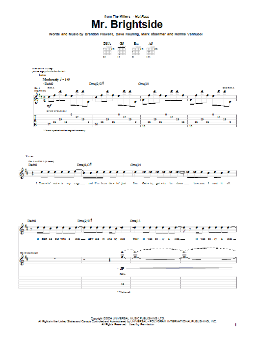 Product gallery: Page 1 of 1 Mr. Brightside, The Killers