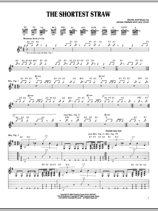 Produktgalerie: Seite 1 von 1 The Shortest Straw, Metallica, Gitarre