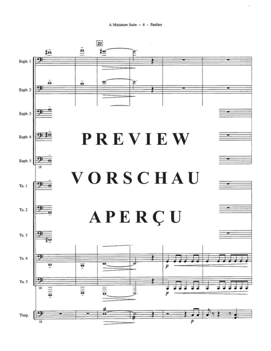 Produktgalerie: Seite 8 von 21 A Miniature Suite , , (Tuba Ensemble EEEETTTT + Pauken, Bass, Klavier)