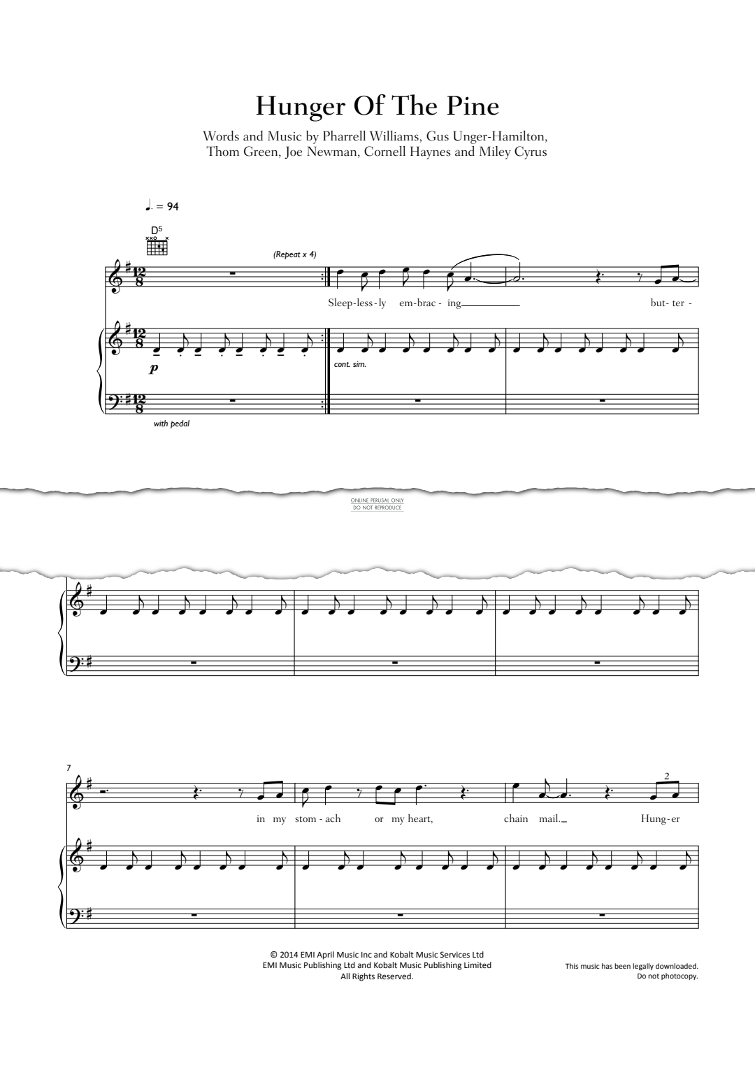 Produktgalerie: Seite 1 von 1 Hunger Of The Pine, Alt-J, Gesang, Gitarre, Klavier