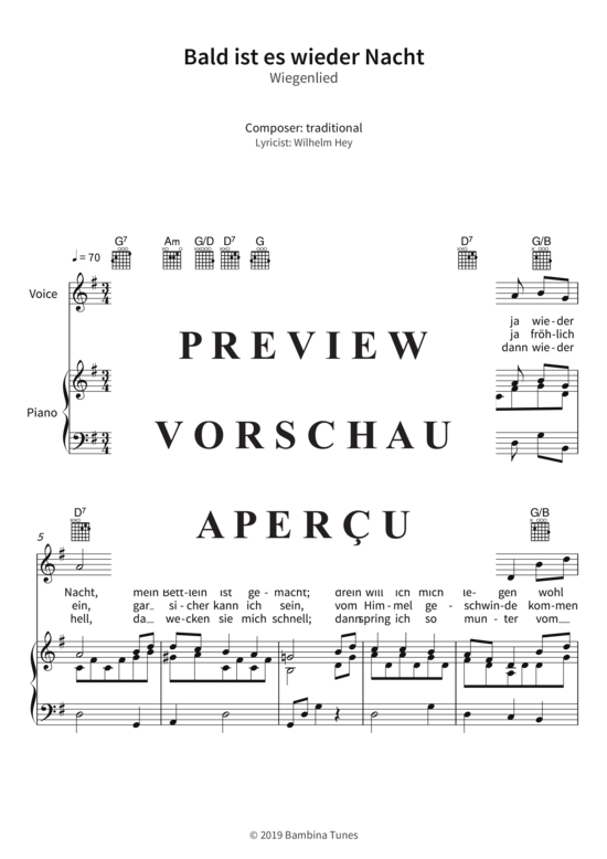 Produktgalerie: Seite 4 von 5 Bald ist es wieder Nacht - Wiegenlied, , (Gesang + Klavier, Gitarre)