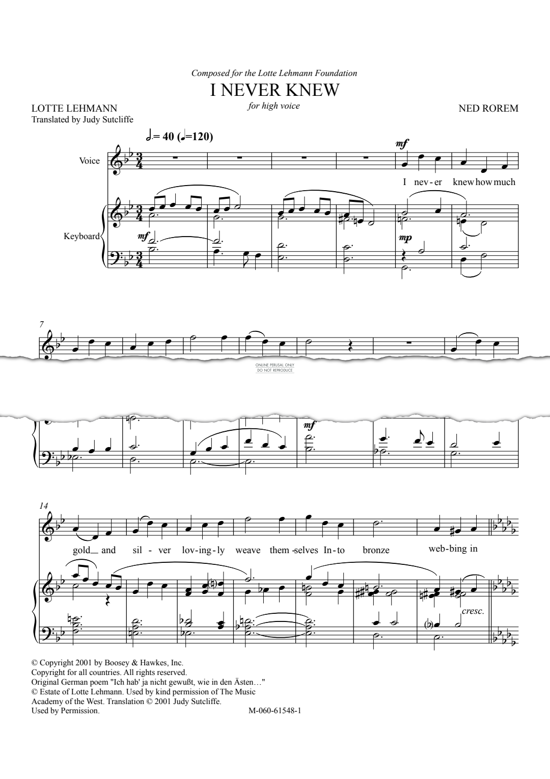 Produktgalerie: Seite 1 von 1 I Never Knew, Ned Rorem, Gesang, Keyboard