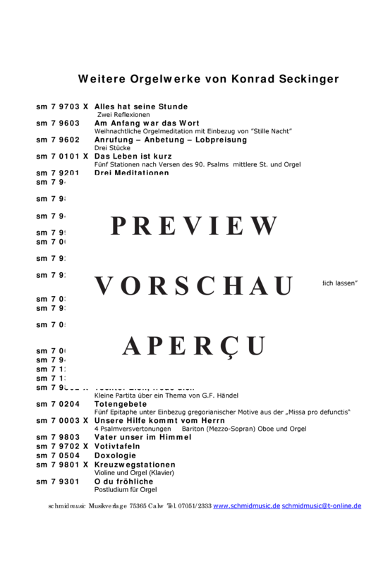 Produktgalerie: Seite 5 von 5 Concertino , , (Blechbläserquintett + Orgel) Trompete 2 in B