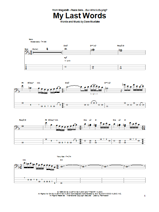 Produktgalerie: Seite 1 von 1 My Last Words, Megadeth