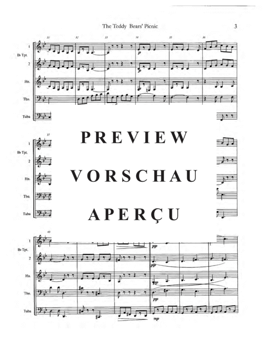 Produktgalerie: Seite 7 von 21 The Teddy Bear´s Picnic , , (Blechbläser Quintett)