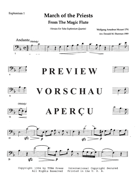 Product gallery: Page 6 of 11 March of the Priests , , (Tuba Quartett EETT)