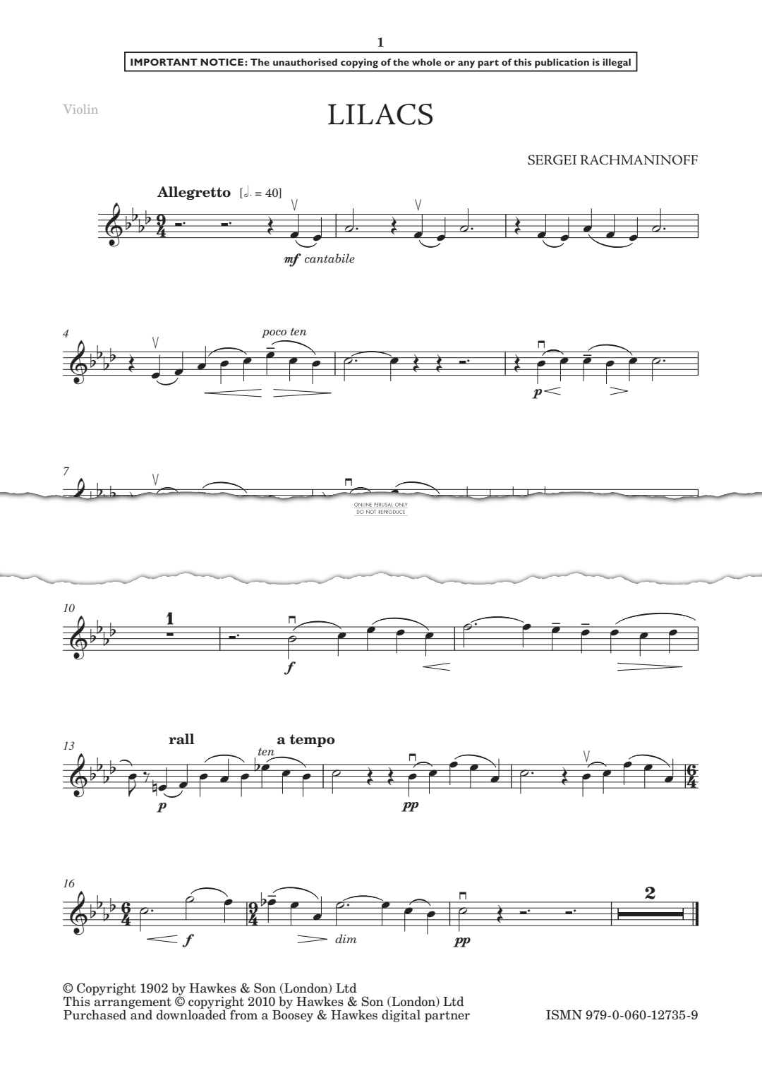 Produktgalerie: Seite 1 von 1 Lilacs, Sergei Rachmaninoff, Klavier, Violine