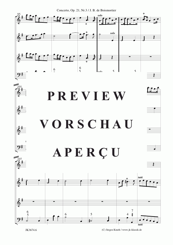 Product gallery: Page 7 of 11 Concerto für Altblockflöte + Violine (Op.21 No.3) , ,  (Mixed ensemble for winds, strings + BC)