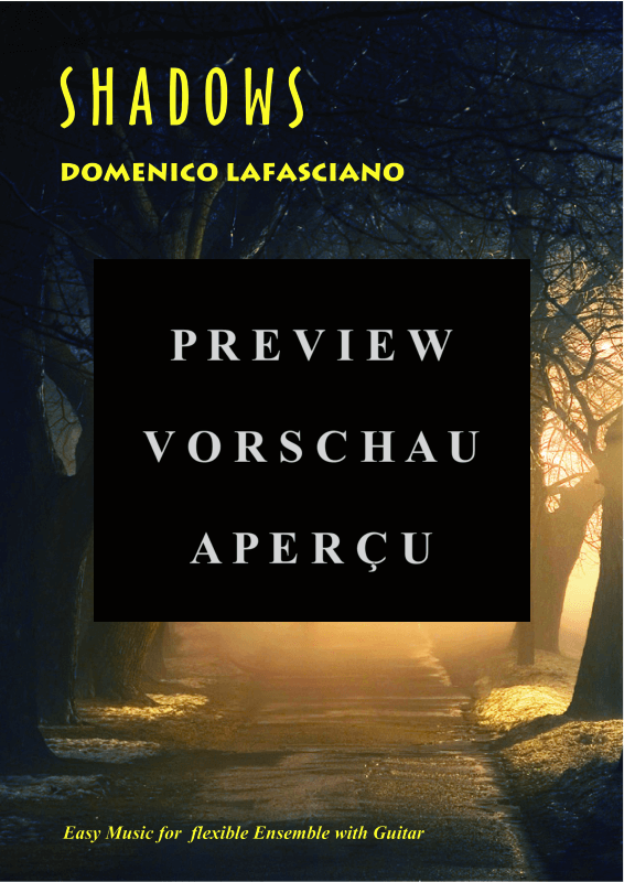 Produktgalerie: Seite 2 von 11 Shadows (Partitur), , Gemischtes Ensemble 2 Instrumente in C, 4 Gitarren und Klavier