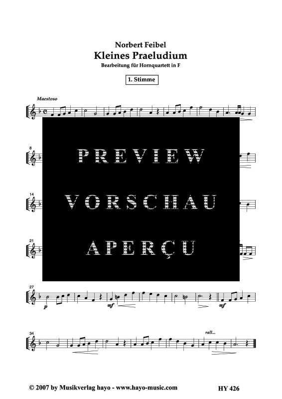 gallery: Kleines Präludium, , (Horn Quartett)
