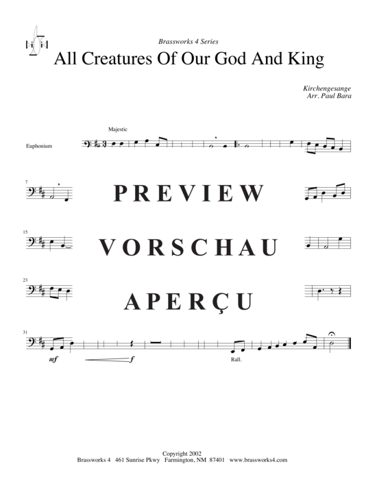 Produktgalerie: Seite 6 von 7 All Creatures of Our God and King, , (2xTrompete in B, Horn in F, Posaune)