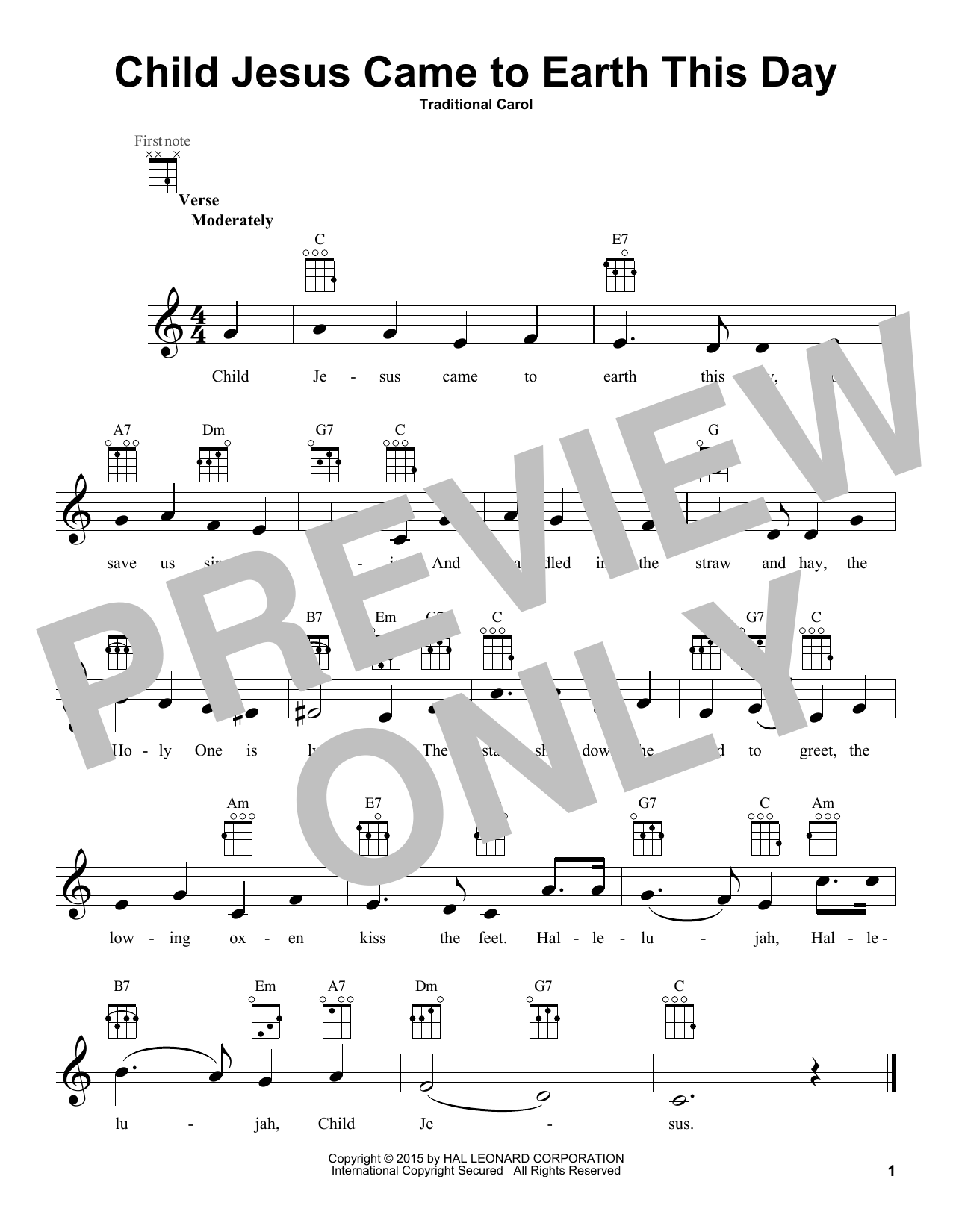 Product gallery: Page 1 of 1 Child Jesus Came To Earth This Day, Traditional Carol