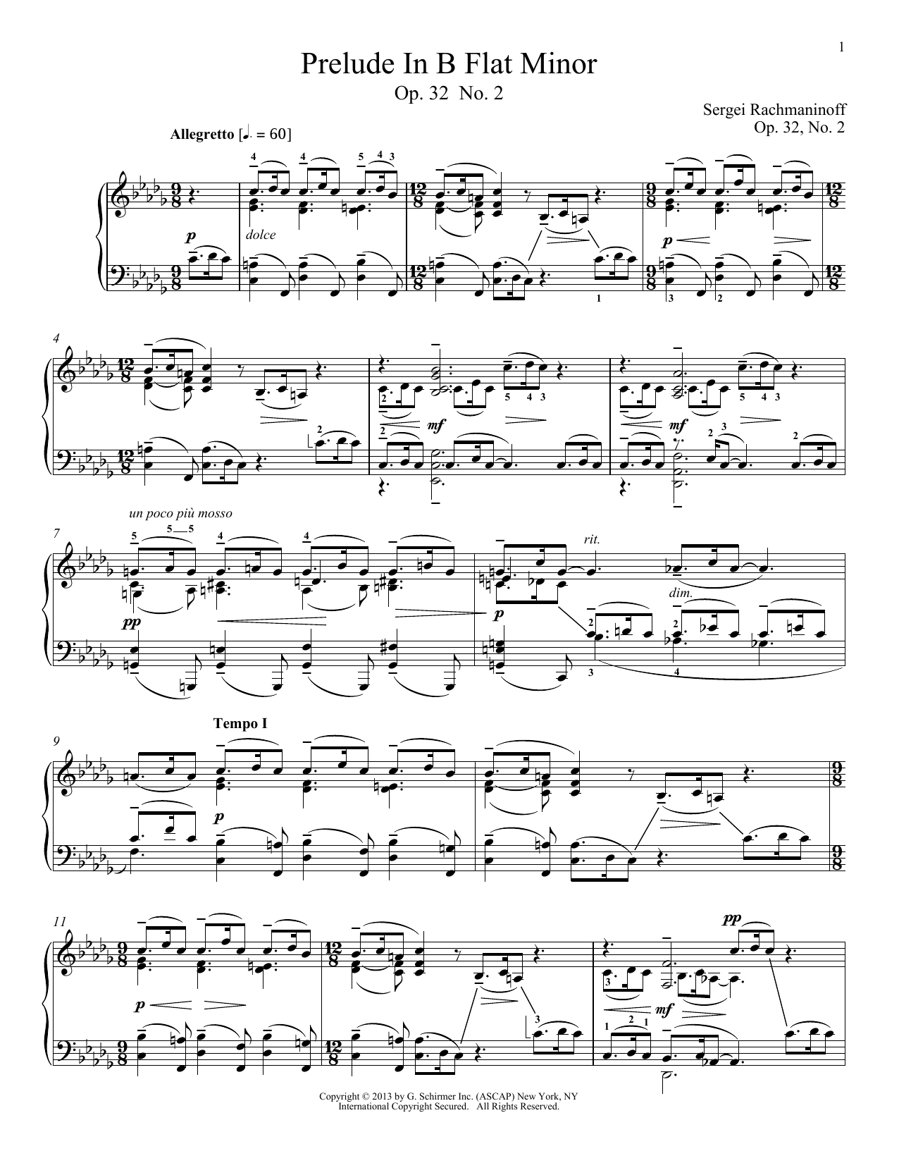 Product picture to: Prelude In B-Flat Minor, Op. 32, No. 2