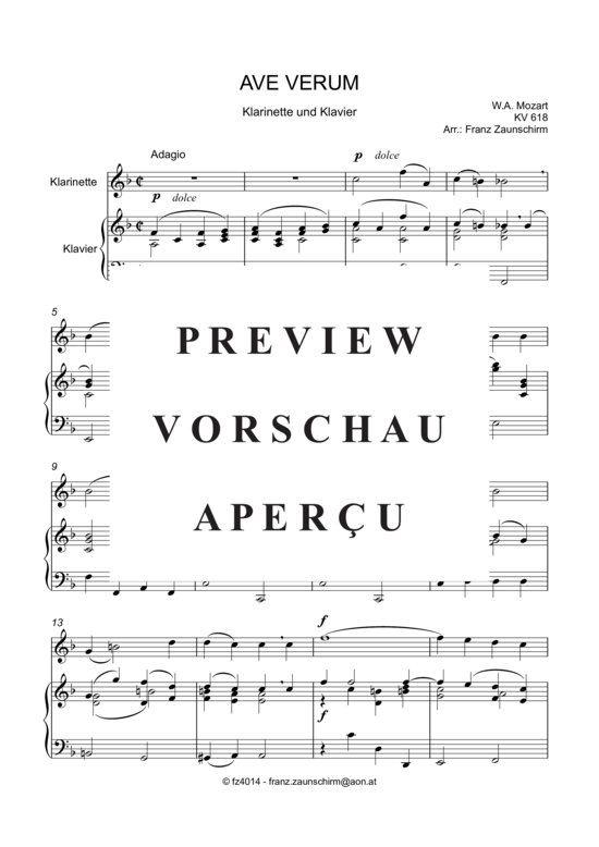 Product gallery: Page 2 of 8 Ave verum , , (clarinet in Bb + piano)
