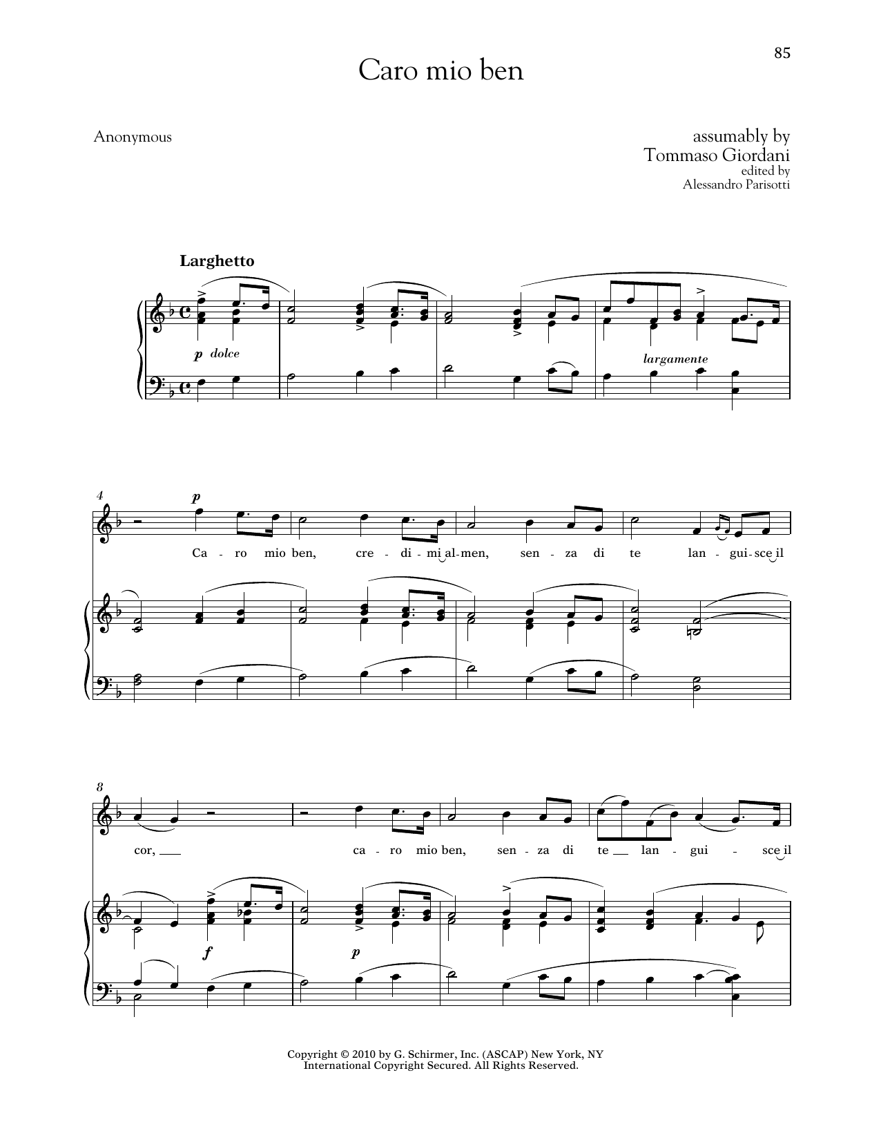 Produktbild zu: Caro Mio Ben (High Voice)