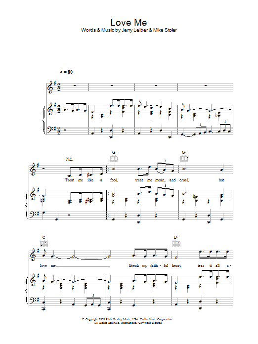 Produktgalerie: Seite 1 von 1 Love Me, Elvis Presley, Gesang, Gitarre, Klavier