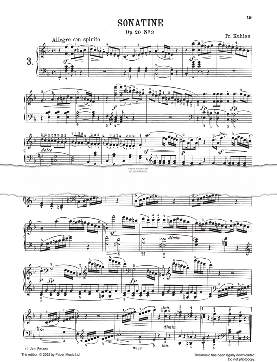 Produktgalerie: Seite 1 von 1 Sonatina in F major op.20.3, Friedrich Kuhlau, Klavier