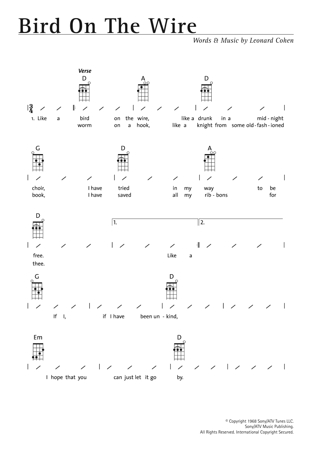 Product gallery: Page 1 of 1 Bird On The Wire (Bird On A Wire), Leonard Cohen