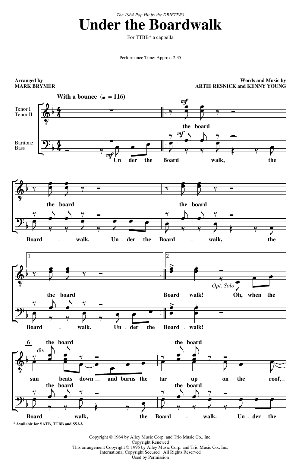 Produktbild zu: Under The Boardwalk (arr. Mark Brymer)