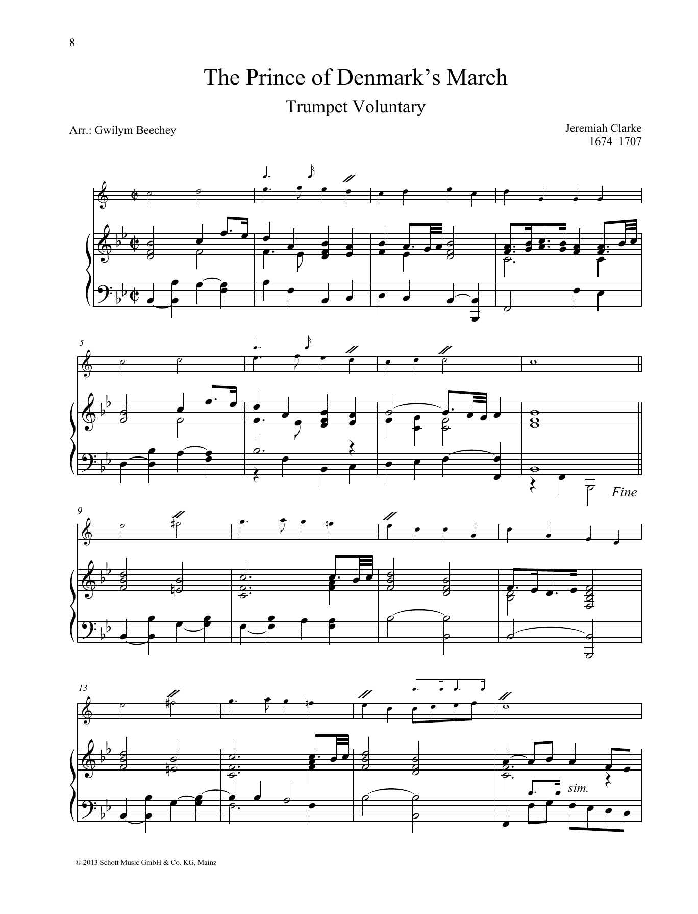 Produktbild zu: The Prince of Denmark's March