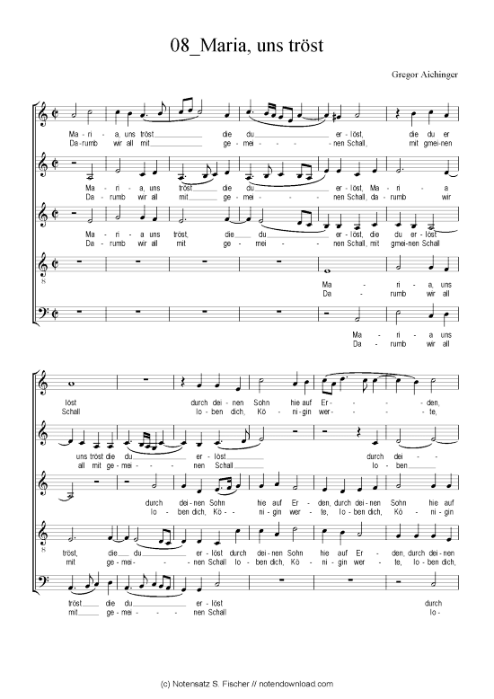 Produktbild zu: Maria, uns tröst Gregor Aichinger (1564-1628)