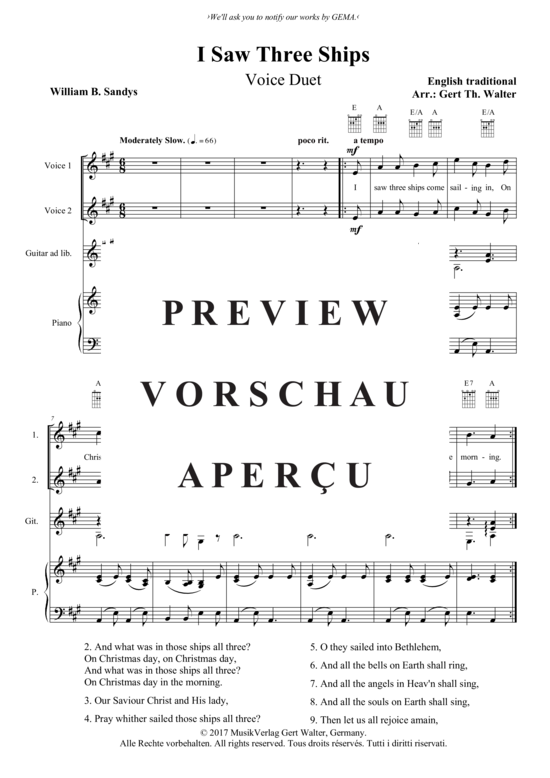 Produktbild zu: I Saw Three Ships Traditional