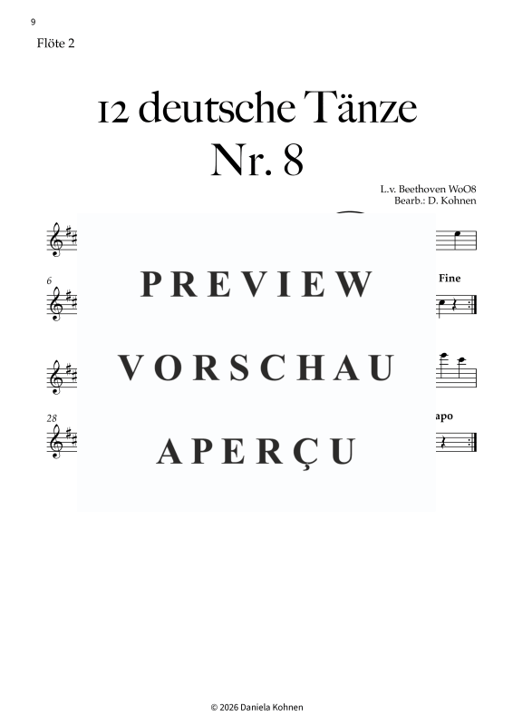 Produktgalerie: Seite 11 von 11 Deutscher Tanz Nr. 8, , Jugendkammerorchester