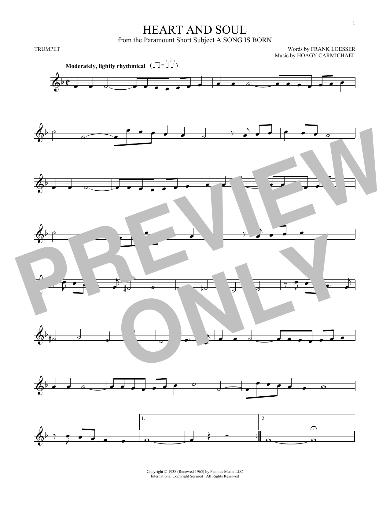 Produktgalerie: Seite 1 von 1 Heart And Soul, Hoagy Carmichael, Trompete