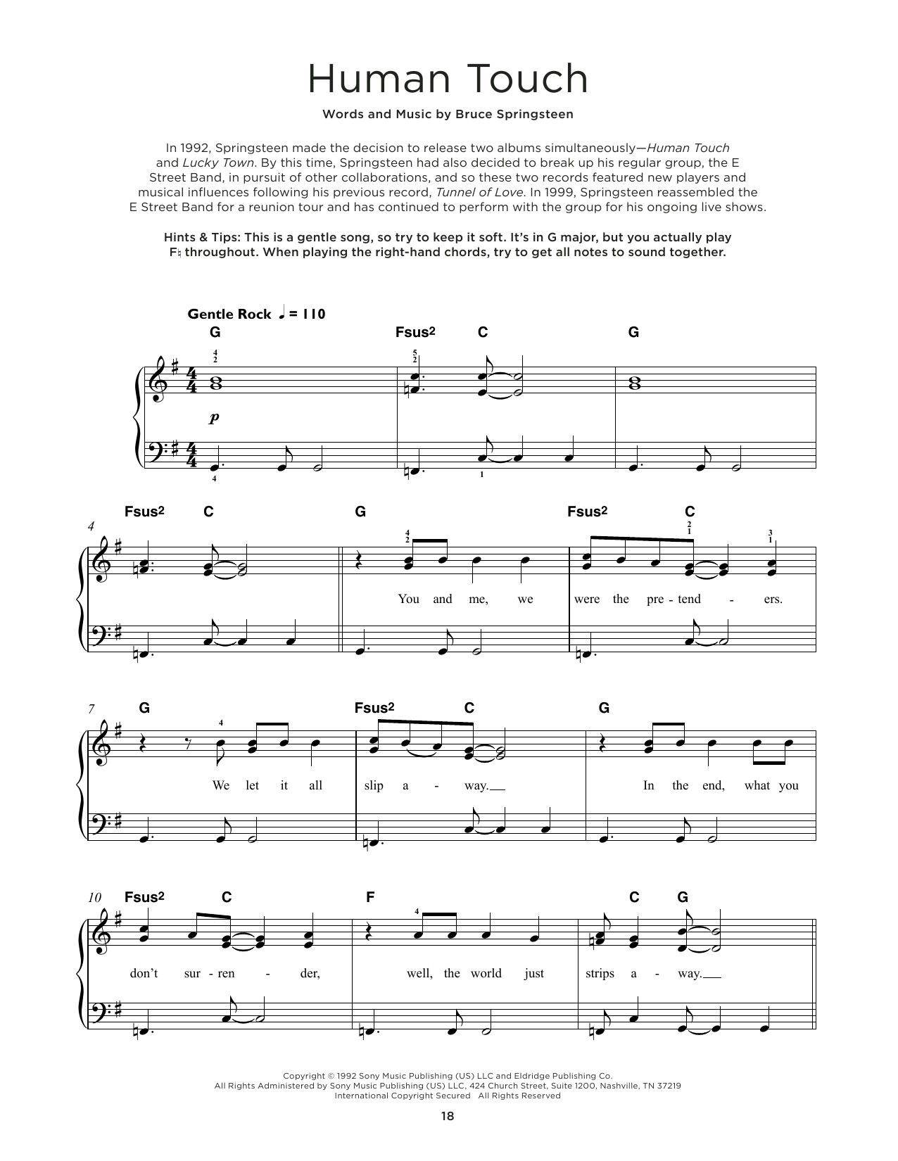 Produktgalerie: Seite 1 von 1 Human Touch, Bruce Springsteen, Klavier