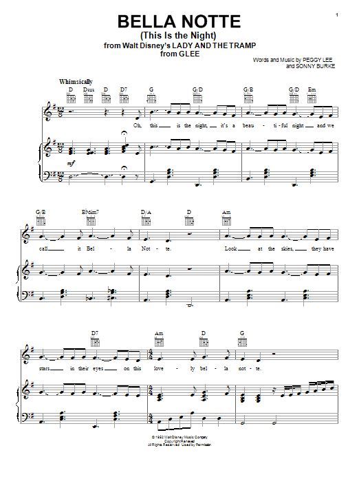 Produktbild zu: Bella Notte (This Is The Night) (from Lady And The Tramp)