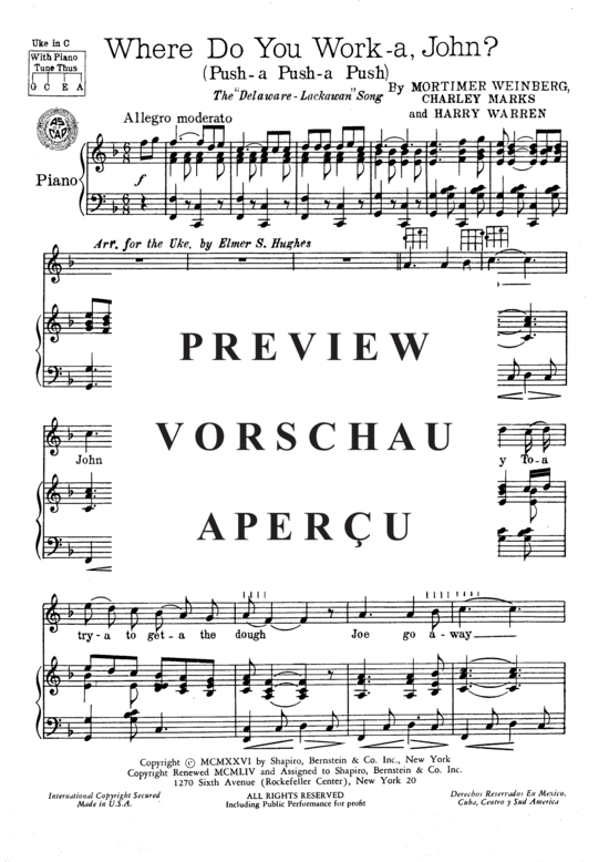 Produktgalerie: Seite 4 von 8 Where Do You Work-a John? , Popular Standard, Klavier und Gesang