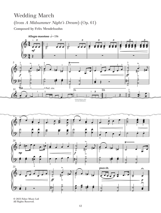 Produktgalerie: Seite 1 von 1 Wedding March (from 'A Midsummer Night's Dream') (Op. 61), Felix Mendelssohn, Klavier