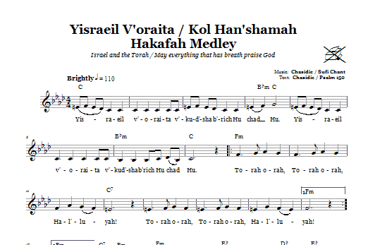 Product gallery: Page 1 of 1 Yisraeil V'oraita/Kol Han'shamah Hakafah Medley (Medley For Torah March), Chasidic/Sufi Chant