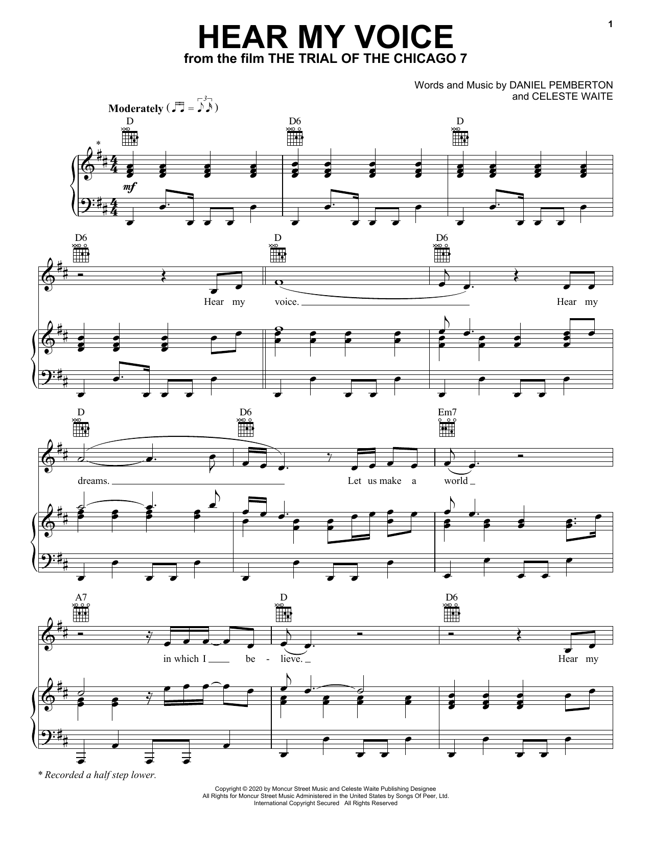 Product picture to: Hear My Voice (from The Trial Of The Chicago 7)