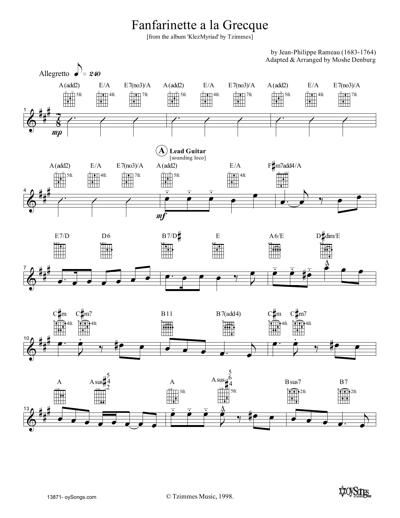 Produktgalerie: Seite 1 von 1 Fanfarinette a la Grecque, Moshe Denburg, Melodieinstrument