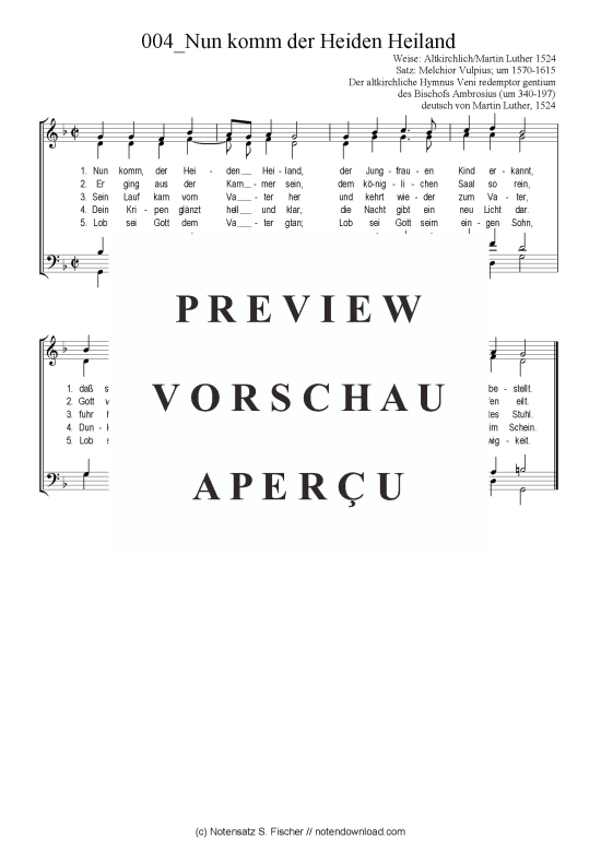 Produktbild zu: Nun komm der Heiden Heiland Chorsatz Alte Meister