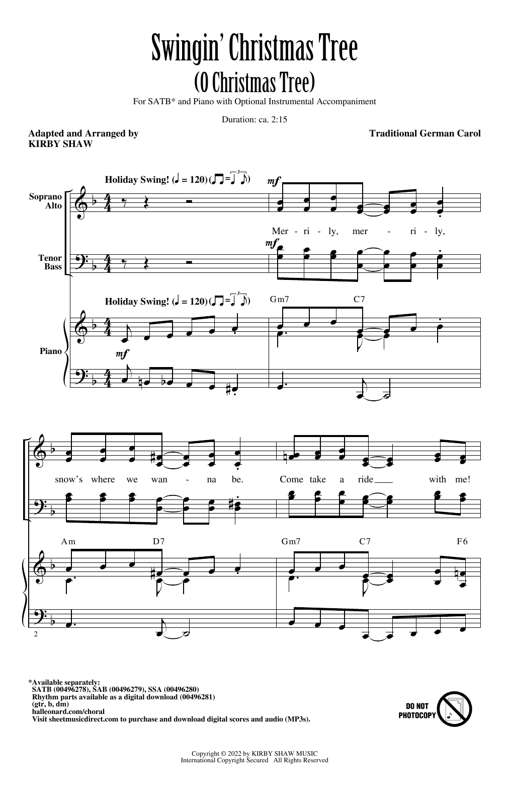 Product picture to: Swingin' Christmas Tree (O Christmas Tree) (arr. Kirby Shaw)