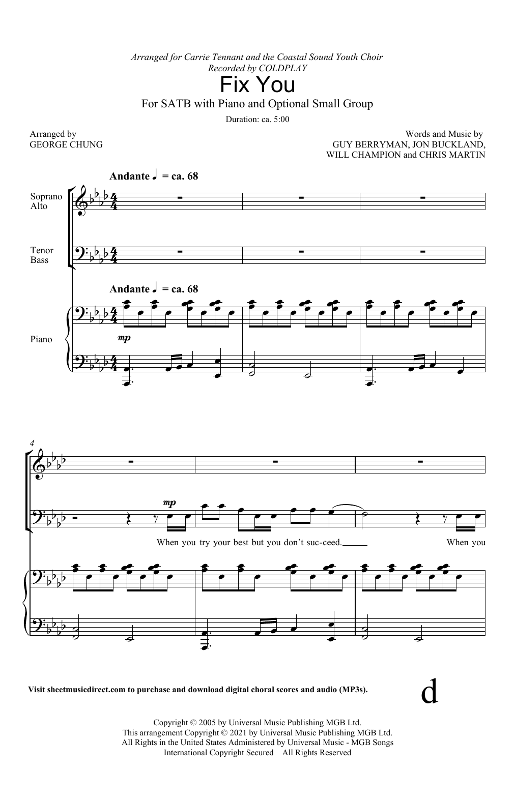 Produktgalerie: Seite 1 von 1 Fix You (arr. George Chung), Coldplay, Chor